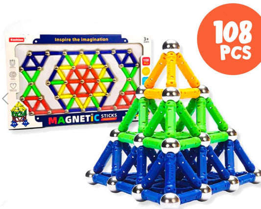 3D Magnetic 108-Piece Set of Stick